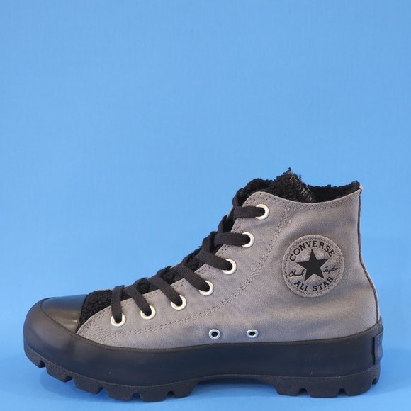 Converse CTAS Hi Lugged Winter Mason Gray Women's Platform Sneakers 573066C NWT - Picture 3 of 6